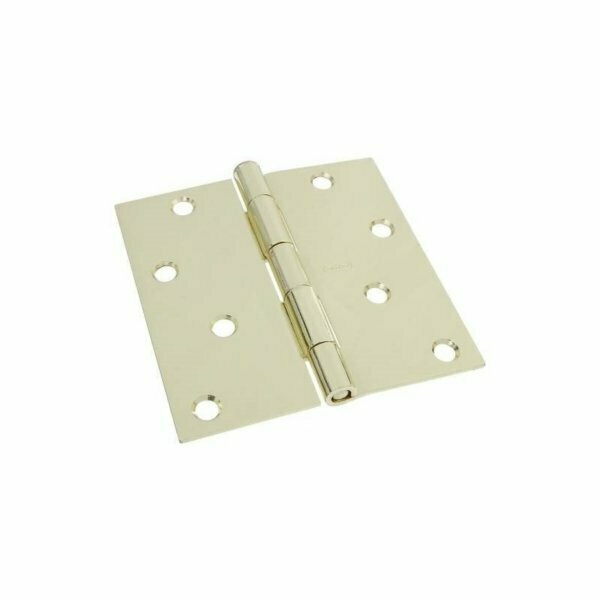 National Mfg Co N808-535 SQUARE CORNER DOOR HING POLISHED BRASS 4 in. X 4 in. CN-122